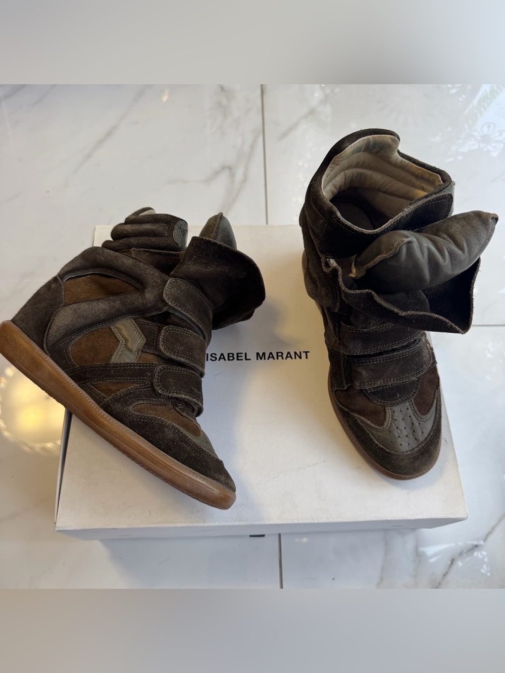 Isabel Marant Bekett Wedge Sneakers – Brown Suede (EU 38/US 7)